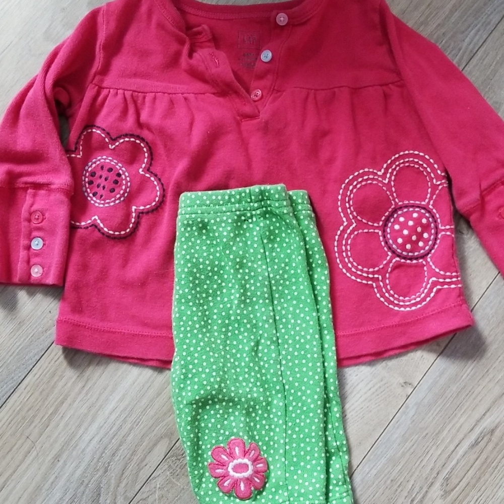 baby long sleeve shirt and capri pants
